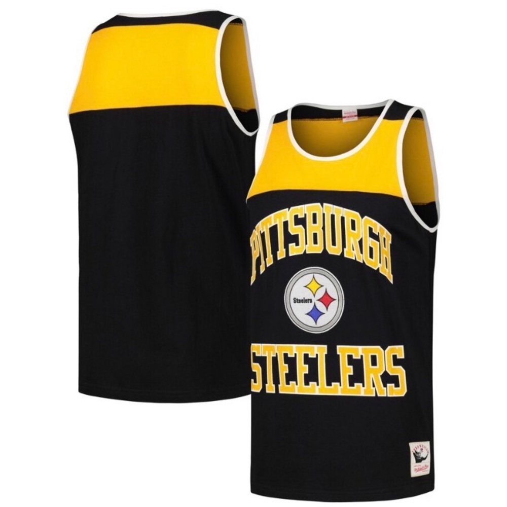 Pittsburgh Steelers Black and Yellow Tank Top Sz Lg